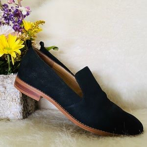 Franco Sarto Black Suede Loafers